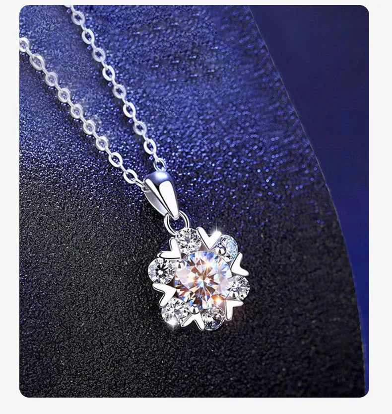 雪結晶ネックレス - s925 - D400535