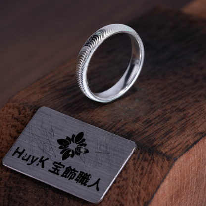 猫目模様のリング- s925 - N300999