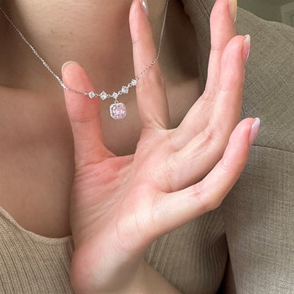 スクエアダイヤネックレス - s925 - D401024