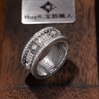 CZストーン付き回転ギアリングー S925 - N101220