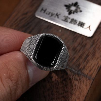 ブラックストーンリング - S925 - N100005