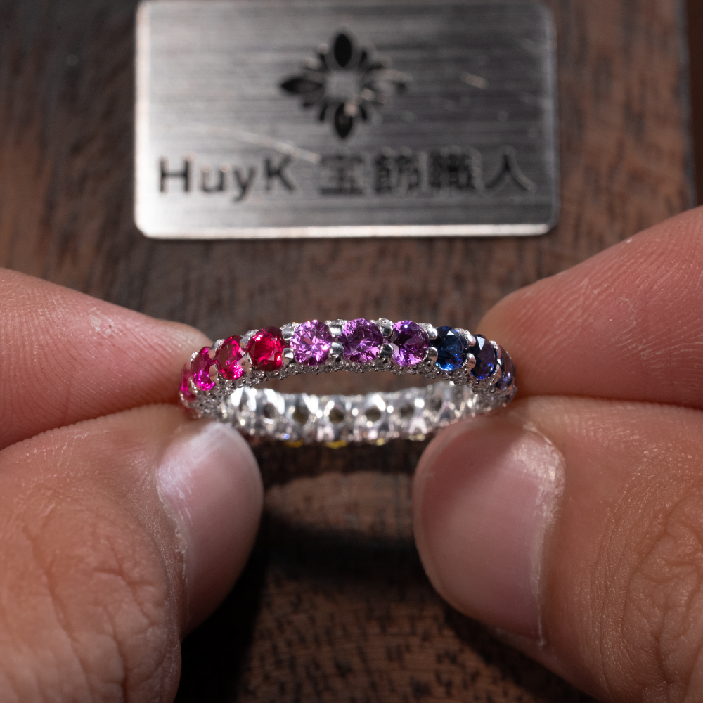 レインボーサファイアリング - s925 - N610001