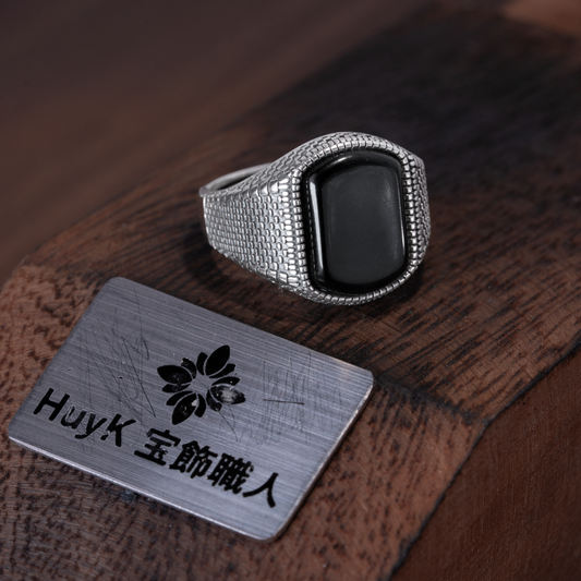 ブラックストーンリング - S925 - N100005