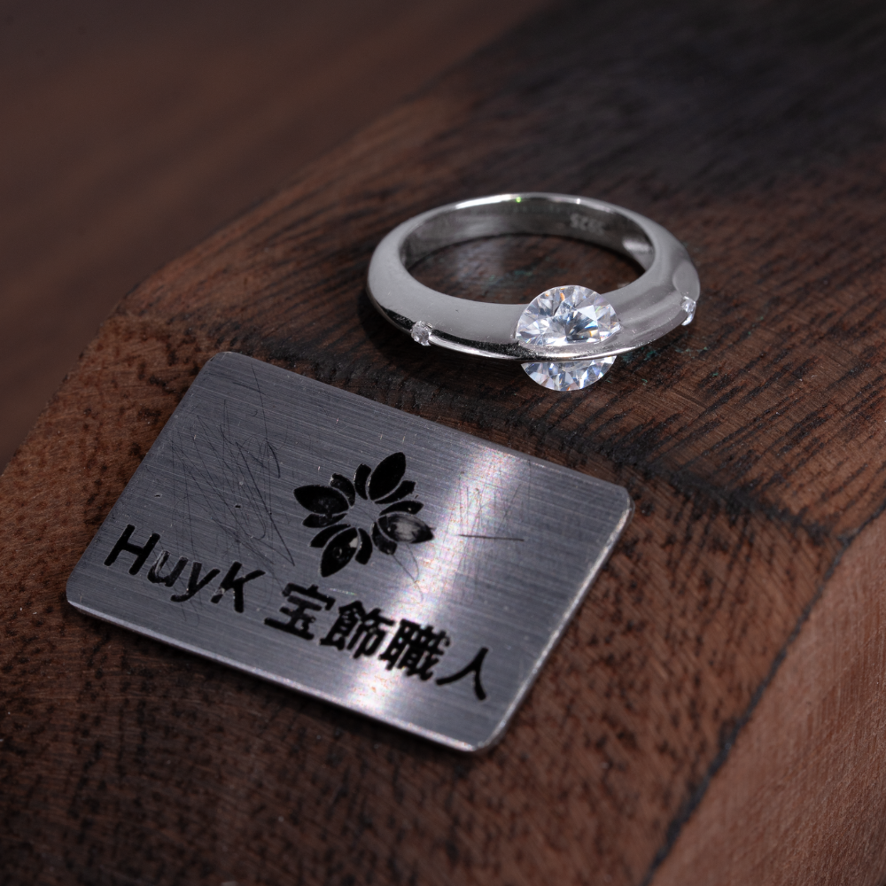 モアッサナイト石をあしらった回転惑星リング  – S925 - N001347