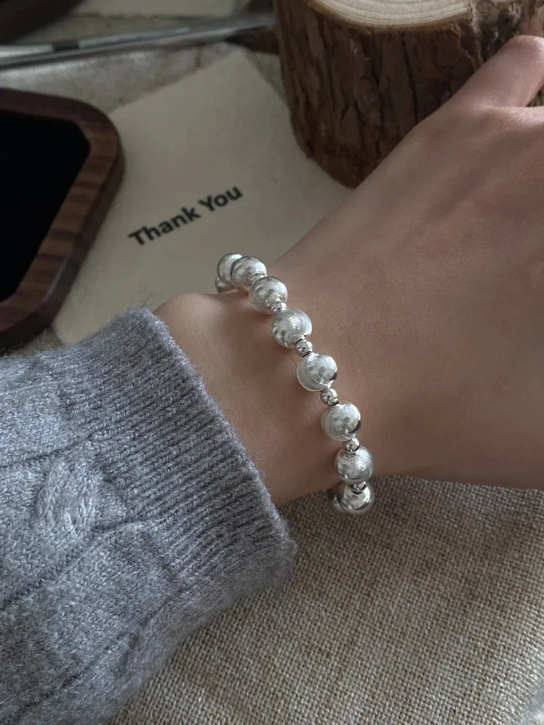 キャッツアイビーズブレスレット - アゲート -  L001274