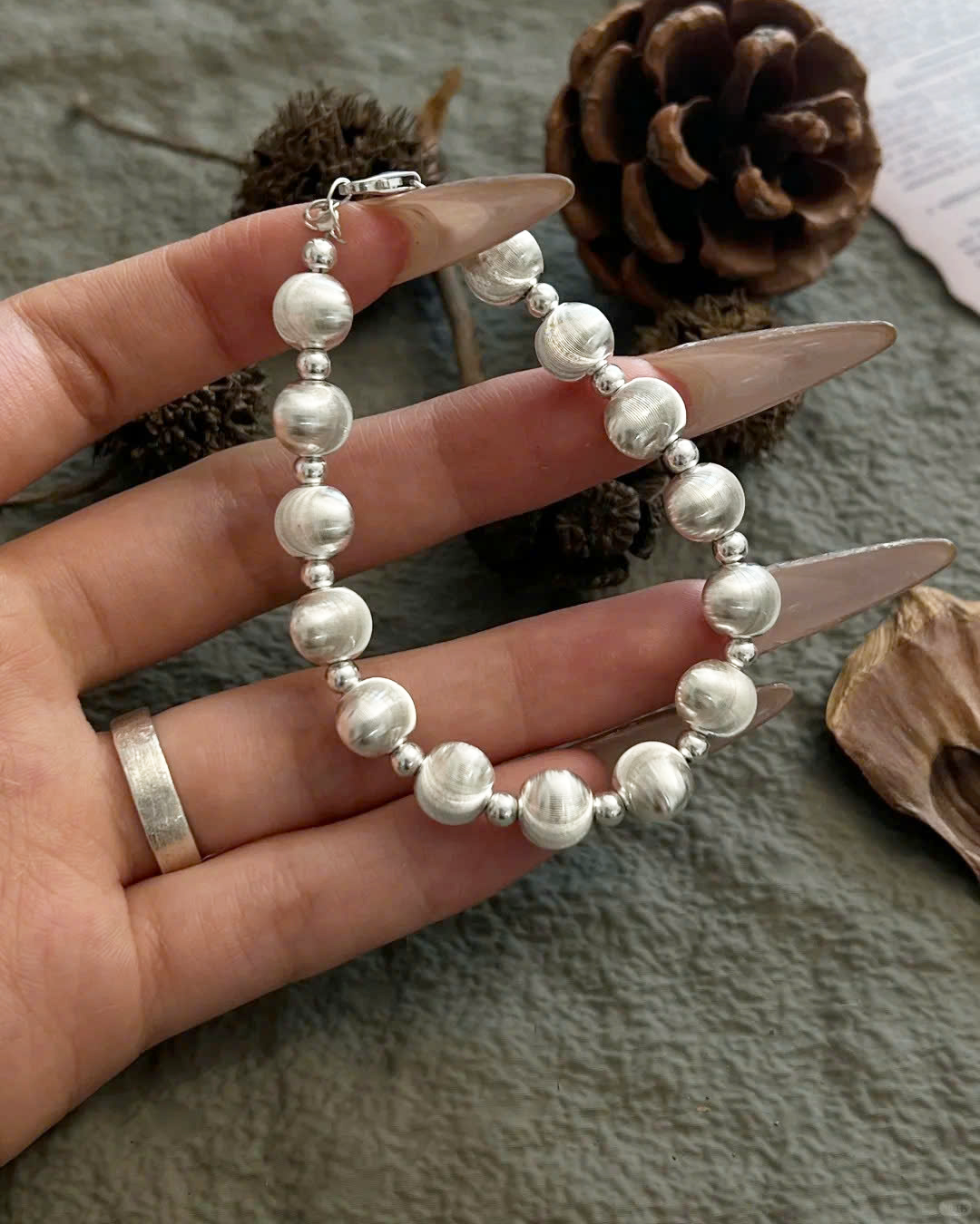 キャッツアイビーズブレスレット - アゲート -  L001274